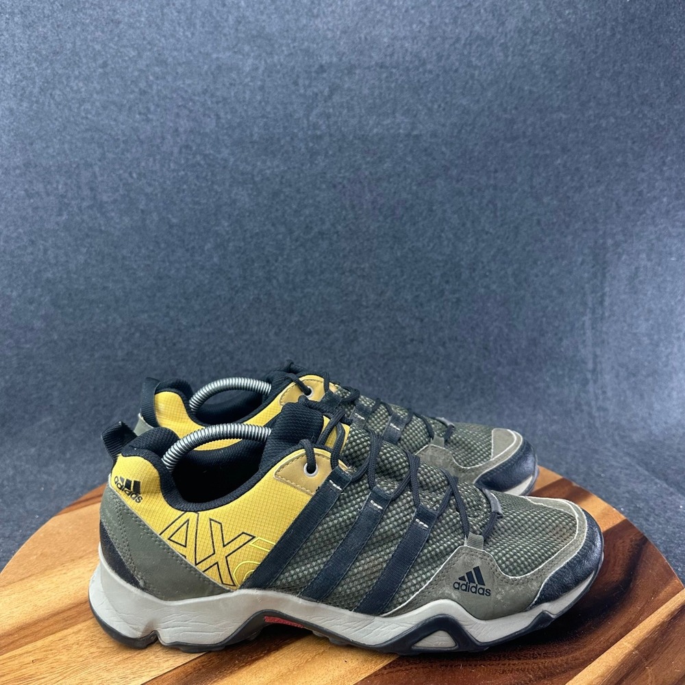 Adidas Terrex AX2S Mens Sz 10 Green Yellow Mesh Trail Hiking Low Top Sneakers